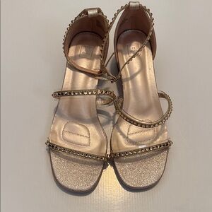 David's Bridal Rose Gold Glitter Block Heels